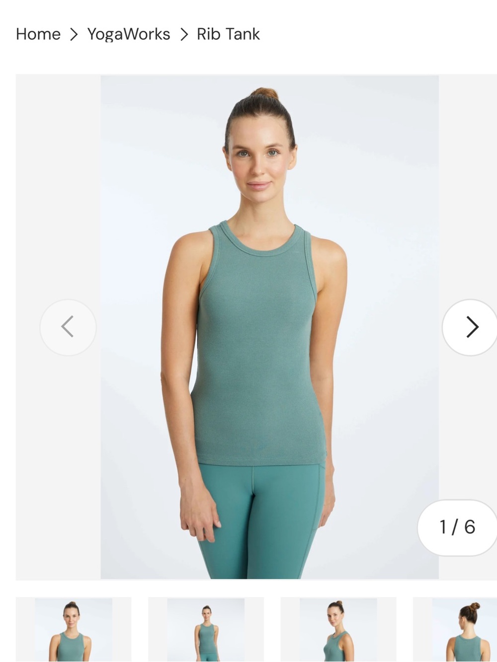 Women's YogaWorks Rib Tank Top in sage Green
